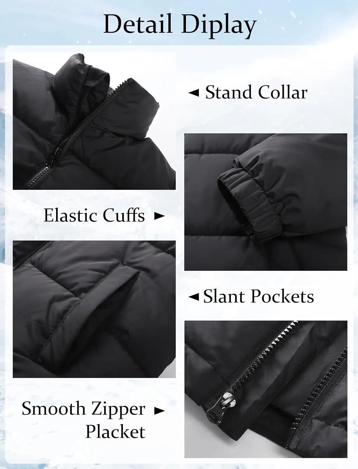 Kids Boys' Girls Winter Coat Puffer Jacket Water-Resistant Insulated Fashion Colorblock Quilted Bubble Outerwear