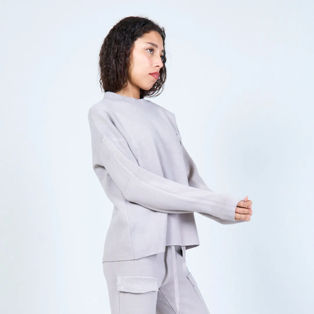 Knit set with utility-inspired pockets wholesale