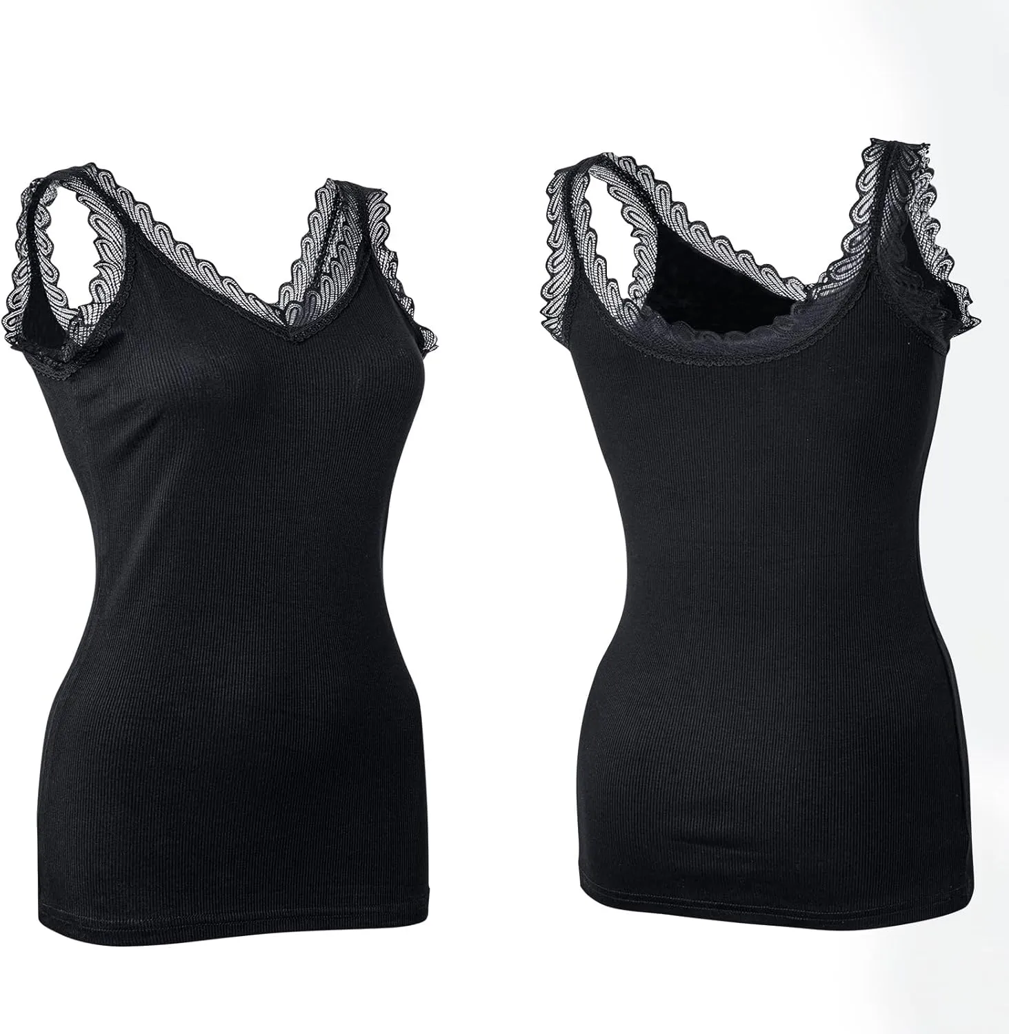 Lace Camisole Tops for Women,Soft Stretch Ribbed Womens Cami