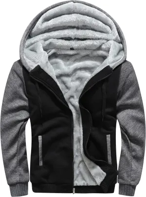 MACHLAB Men's Pullover Winter Workout Fleece Hoodie Jackets Full Zip Wool Warm Thick Coats