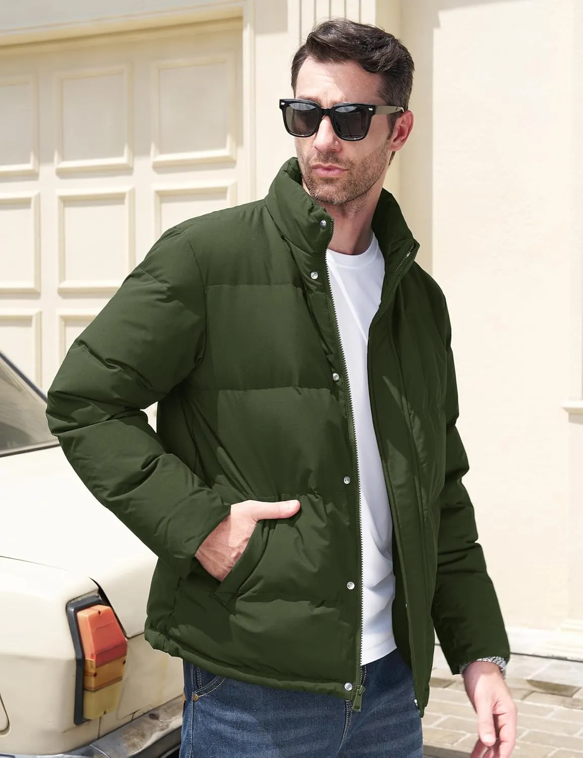 MAGCOMSEN Men's Down Jacket Warm Puffer Jacket Winter Coats Water Resistant Windproof Insulated Jacket