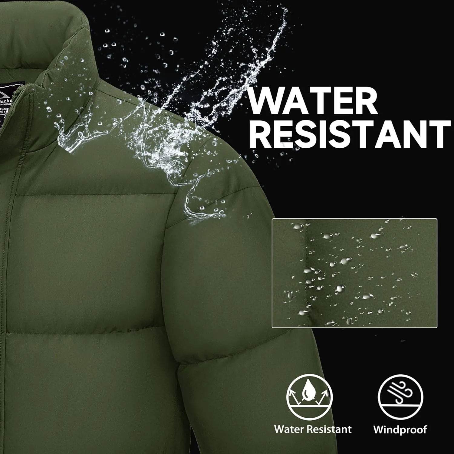 MAGCOMSEN Men's Down Jacket Warm Puffer Jacket Winter Coats Water Resistant Windproof Insulated Jacket