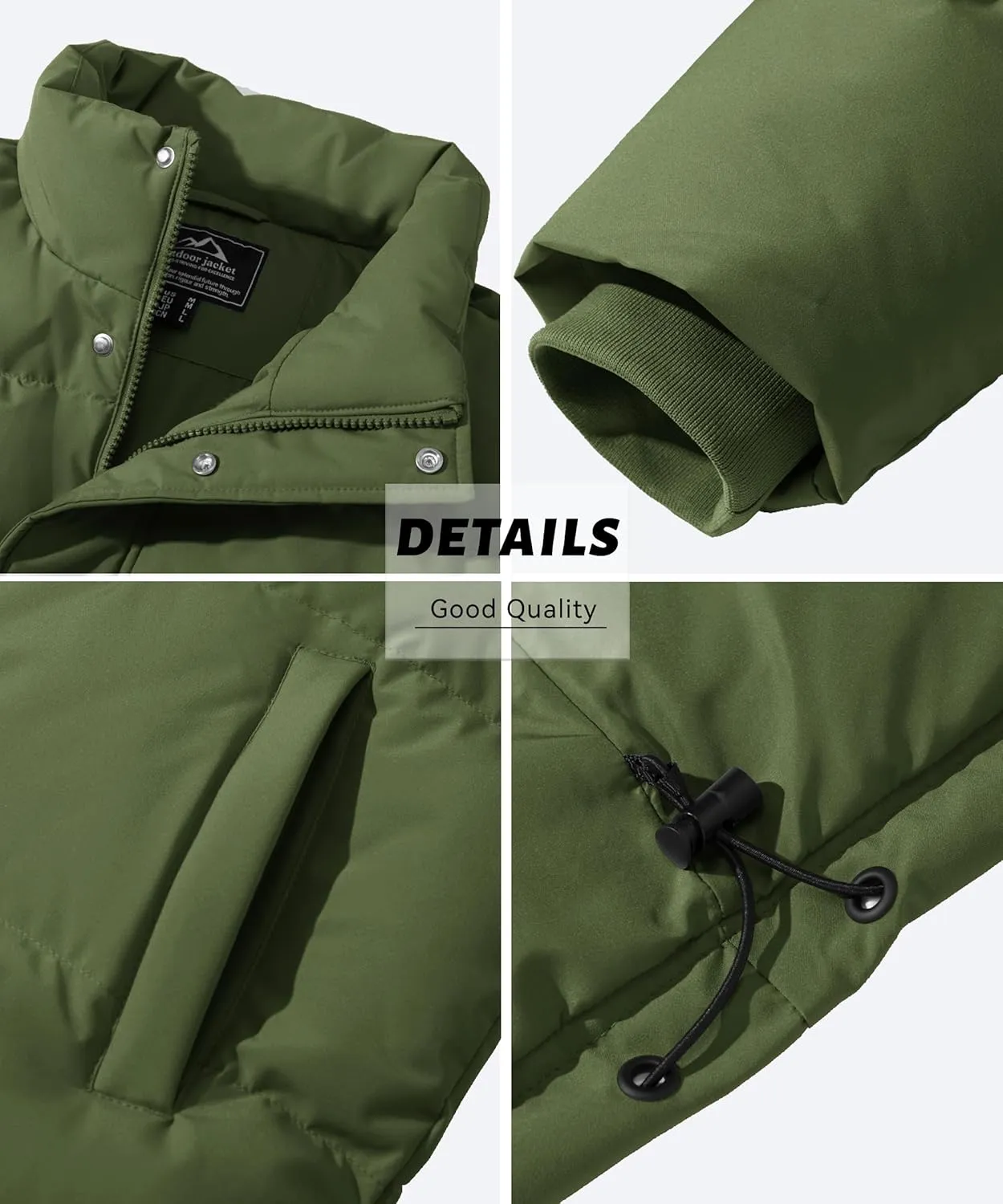 MAGCOMSEN Men's Down Jacket Warm Puffer Jacket Winter Coats Water Resistant Windproof Insulated Jacket