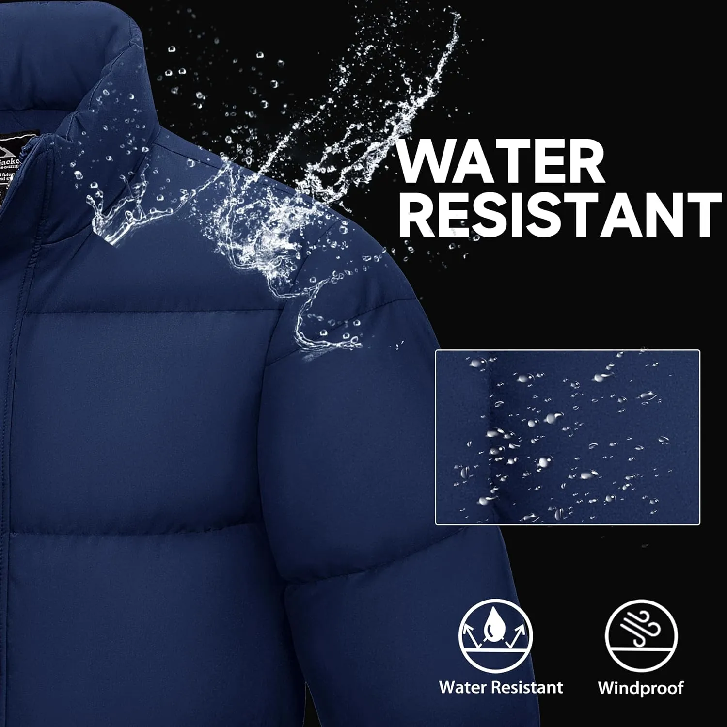 MAGCOMSEN Men's Down Jacket Warm Puffer Jacket Winter Coats Water Resistant Windproof Insulated Jacket