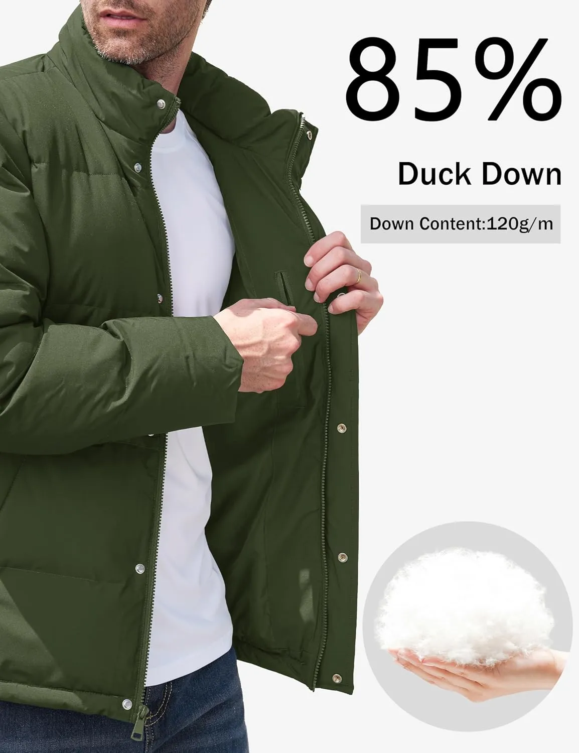 MAGCOMSEN Men's Down Jacket Warm Puffer Jacket Winter Coats Water Resistant Windproof Insulated Jacket