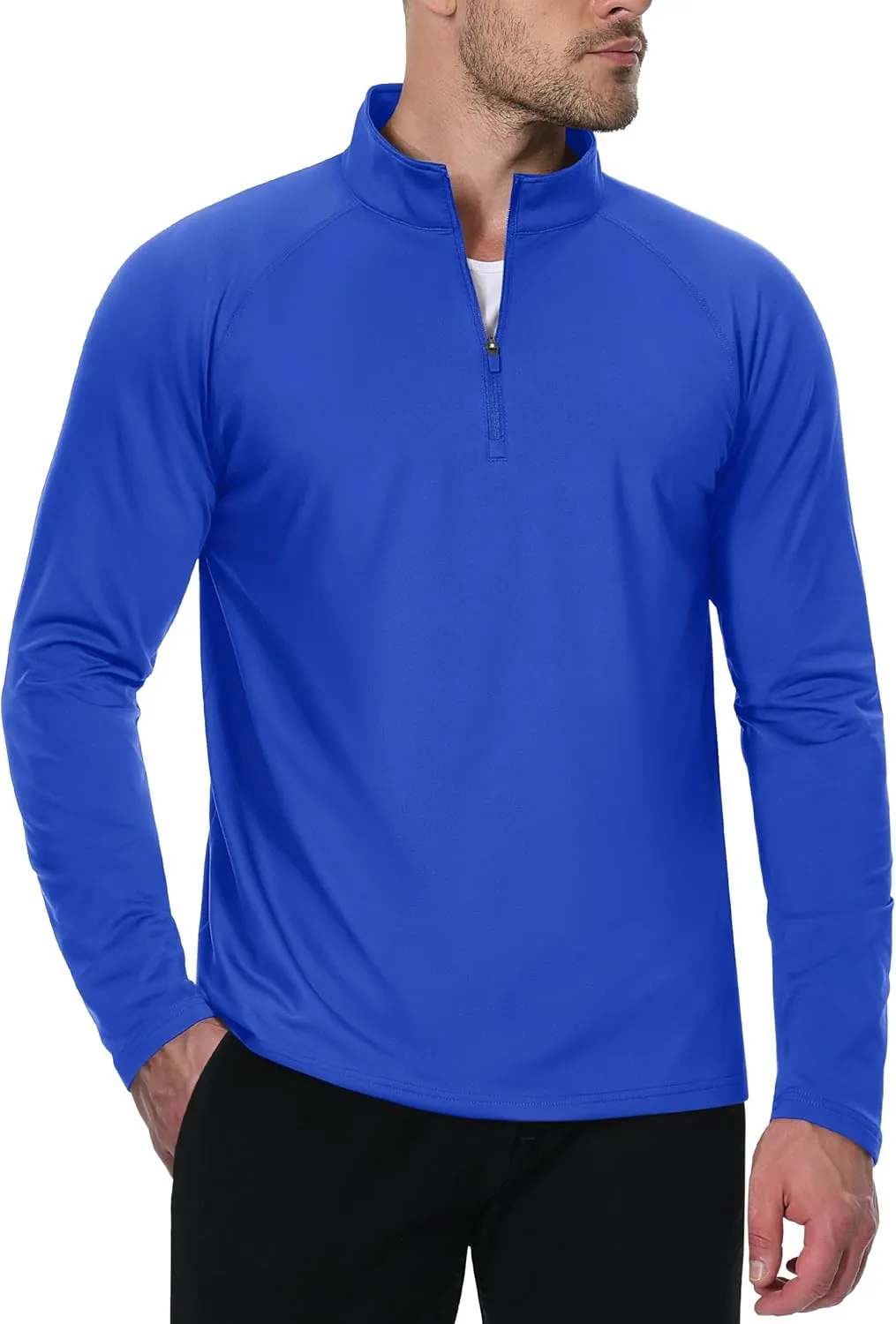 MAGCOMSEN Men's Quarter Zip Pullover Long Sleeve Sweatshirts Fleece Lined Golf Pullover Thermal Gym Workout Tops