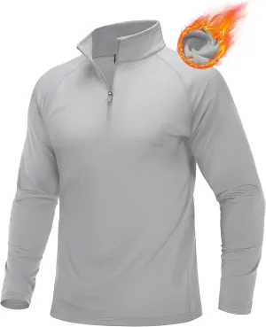 MAGCOMSEN Men's Quarter Zip Pullover Long Sleeve Sweatshirts Fleece Lined Golf Pullover Thermal Gym Workout Tops