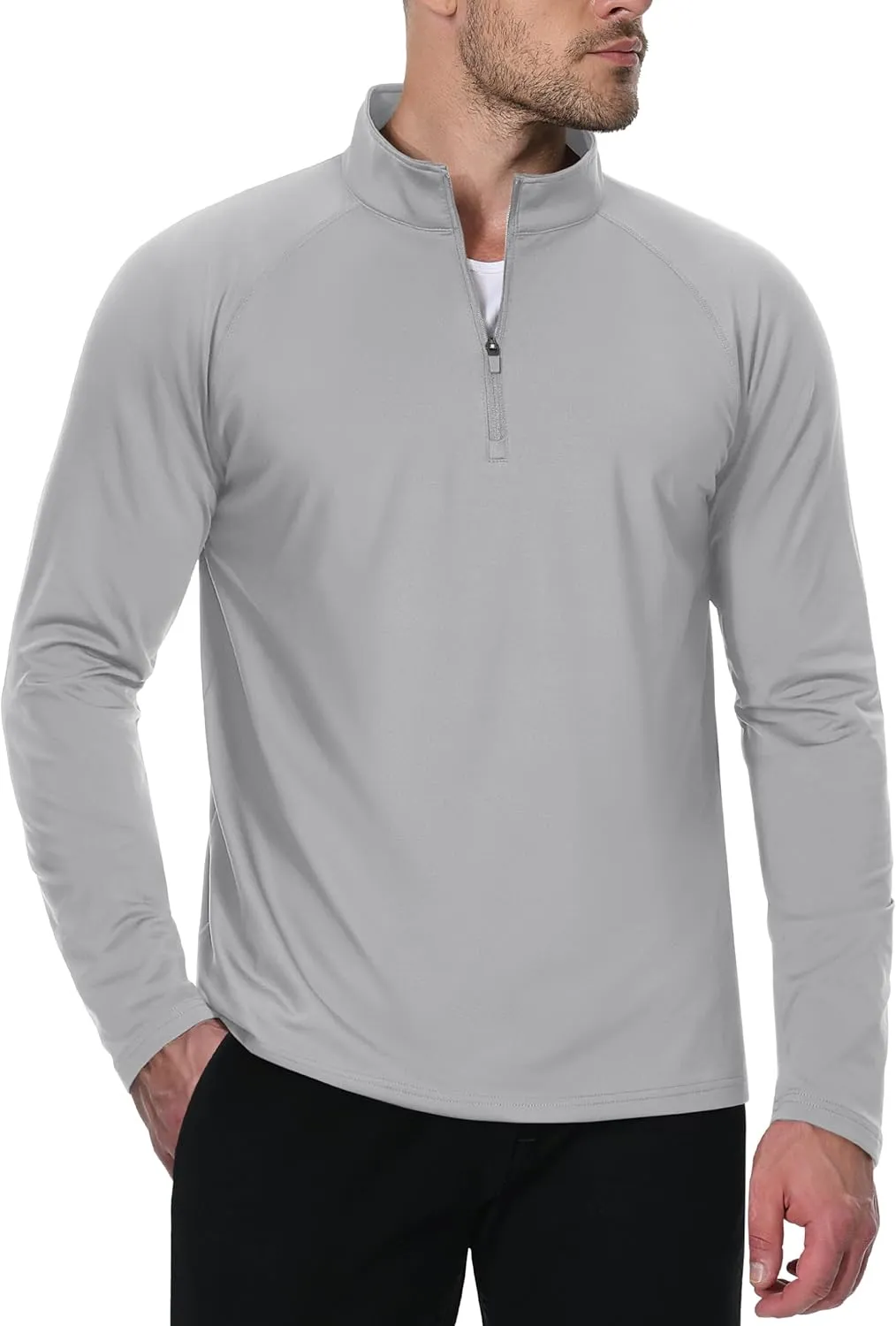 MAGCOMSEN Men's Quarter Zip Pullover Long Sleeve Sweatshirts Fleece Lined Golf Pullover Thermal Gym Workout Tops