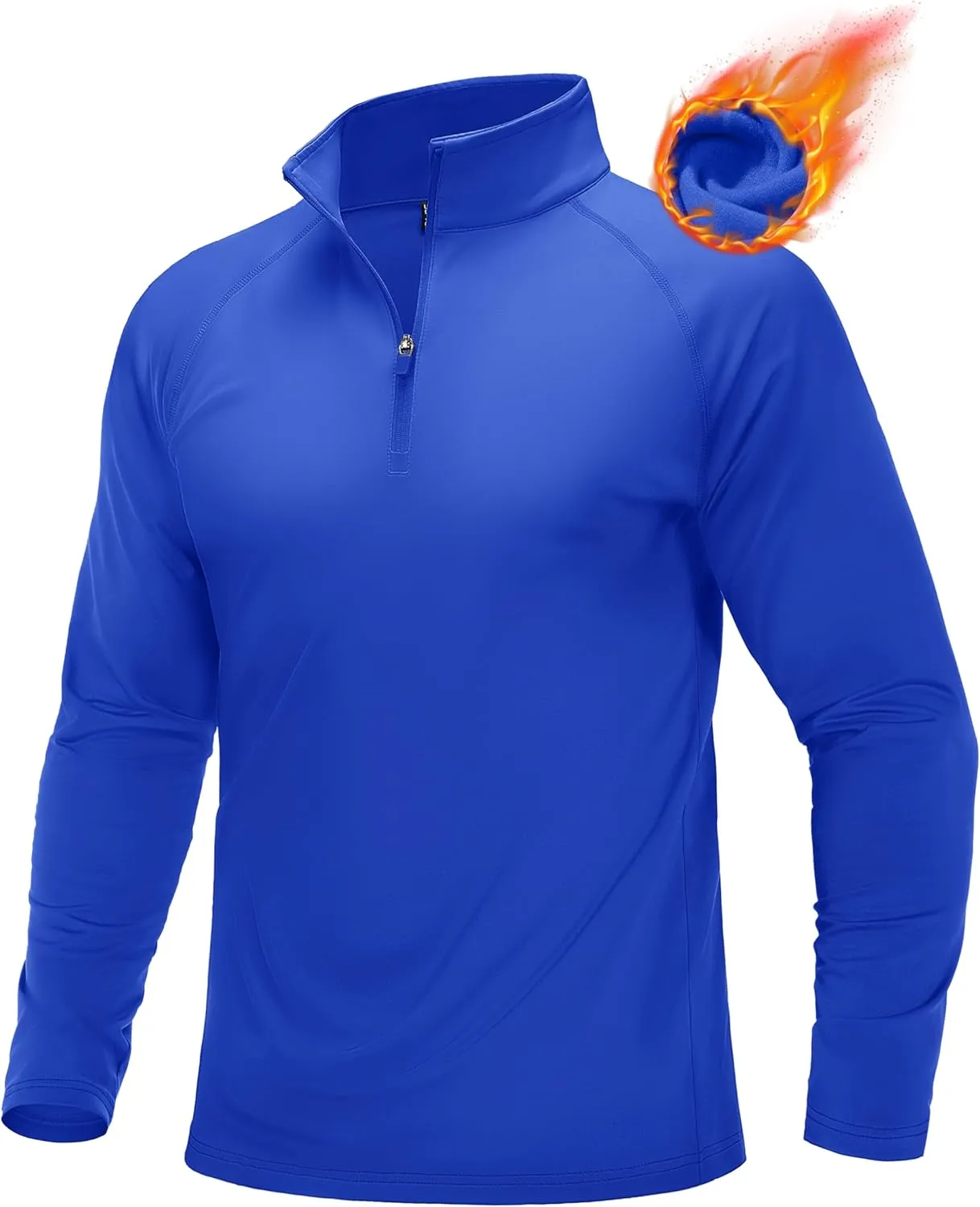 MAGCOMSEN Men's Quarter Zip Pullover Long Sleeve Sweatshirts Fleece Lined Golf Pullover Thermal Gym Workout Tops