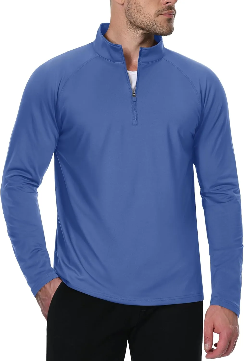 MAGCOMSEN Men's Quarter Zip Pullover Long Sleeve Sweatshirts Fleece Lined Golf Pullover Thermal Gym Workout Tops