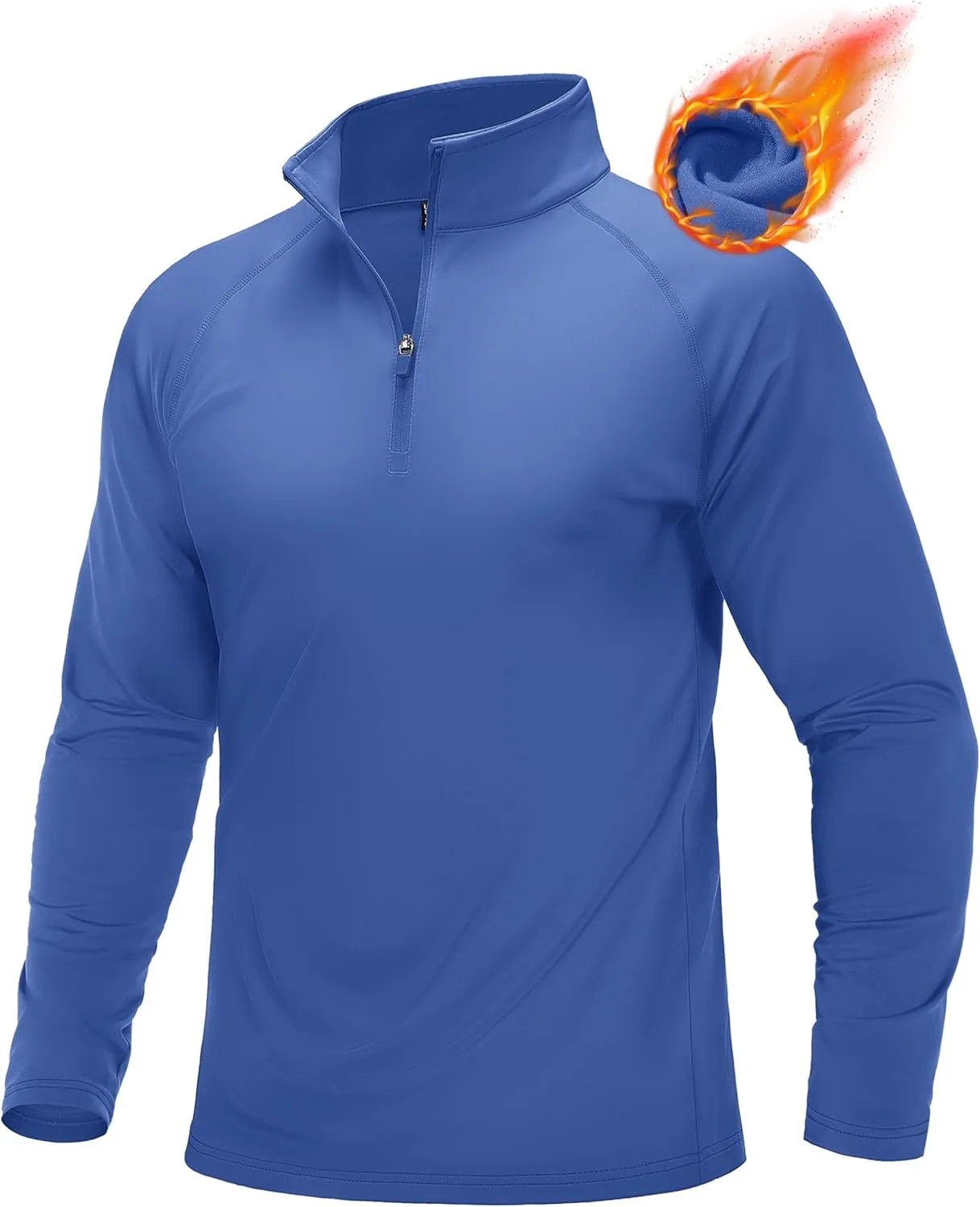 MAGCOMSEN Men's Quarter Zip Pullover Long Sleeve Sweatshirts Fleece Lined Golf Pullover Thermal Gym Workout Tops