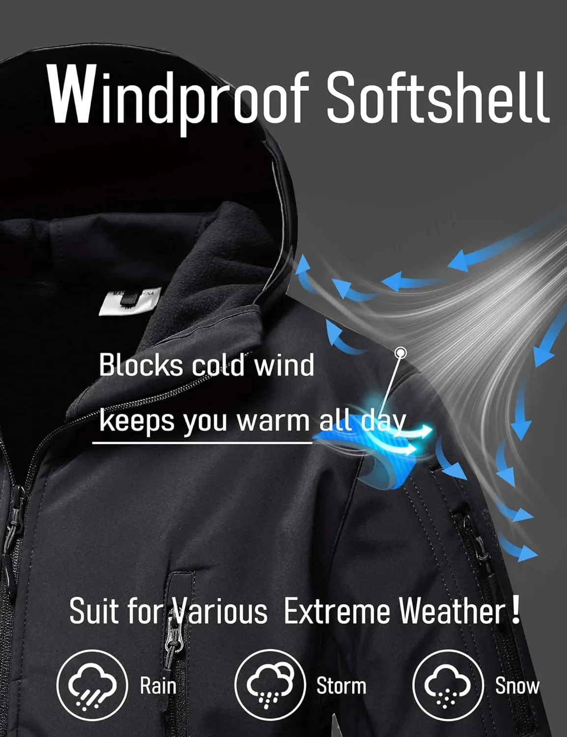 MAGCOMSEN Men's Tactical Jacket 7 Pockets Performance Fleece Lined Water Resistant Soft Shell Winter Coats