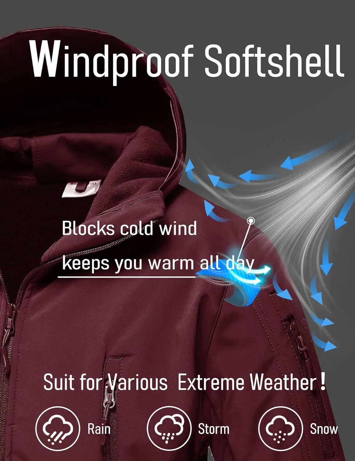 MAGCOMSEN Men's Tactical Jacket 7 Pockets Performance Fleece Lined Water Resistant Soft Shell Winter Coats