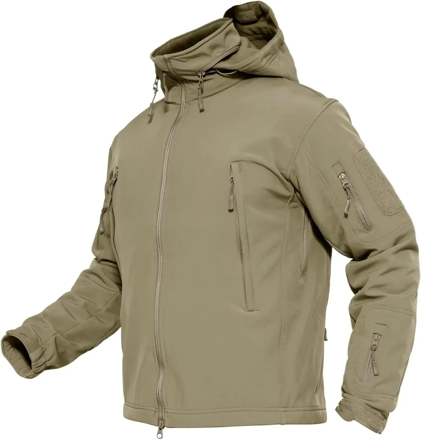 MAGCOMSEN Men's Tactical Jacket Winter Snow Ski Jacket Water Resistant Softshell Fleece Lined Winter Coats Multi-Pockets