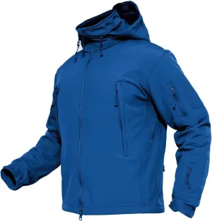 MAGCOMSEN Men's Tactical Jacket Winter Snow Ski Jacket Water Resistant Softshell Fleece Lined Winter Coats Multi-Pockets