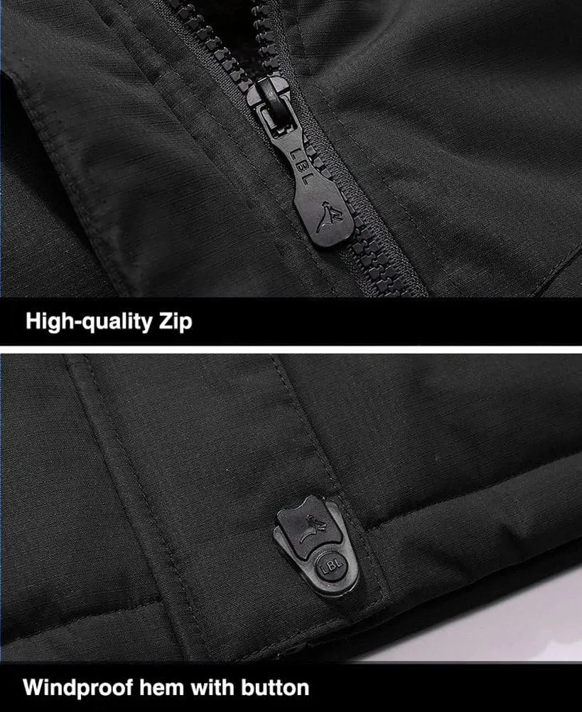 MAGCOMSEN Men's Winter Coats Water Resistant Ski Snow Jacket Warm Fleece Jacket Parka Raincoats With Multi-Pockets