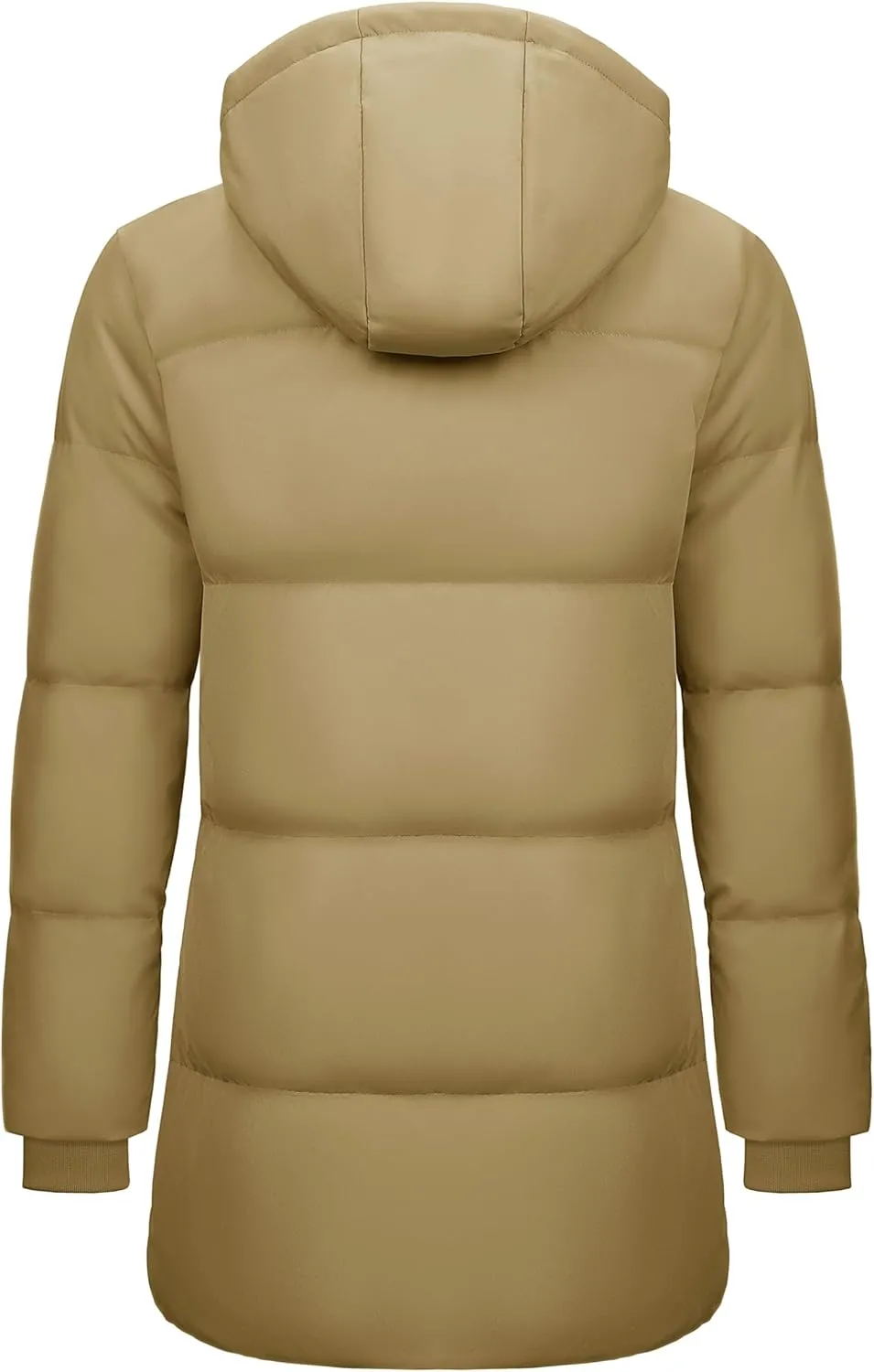 MAGCOMSEN Women's Winter Down Puffer Coats with Hood Long Water-Resistant Padded Warm Jackets Fashion Outerwear