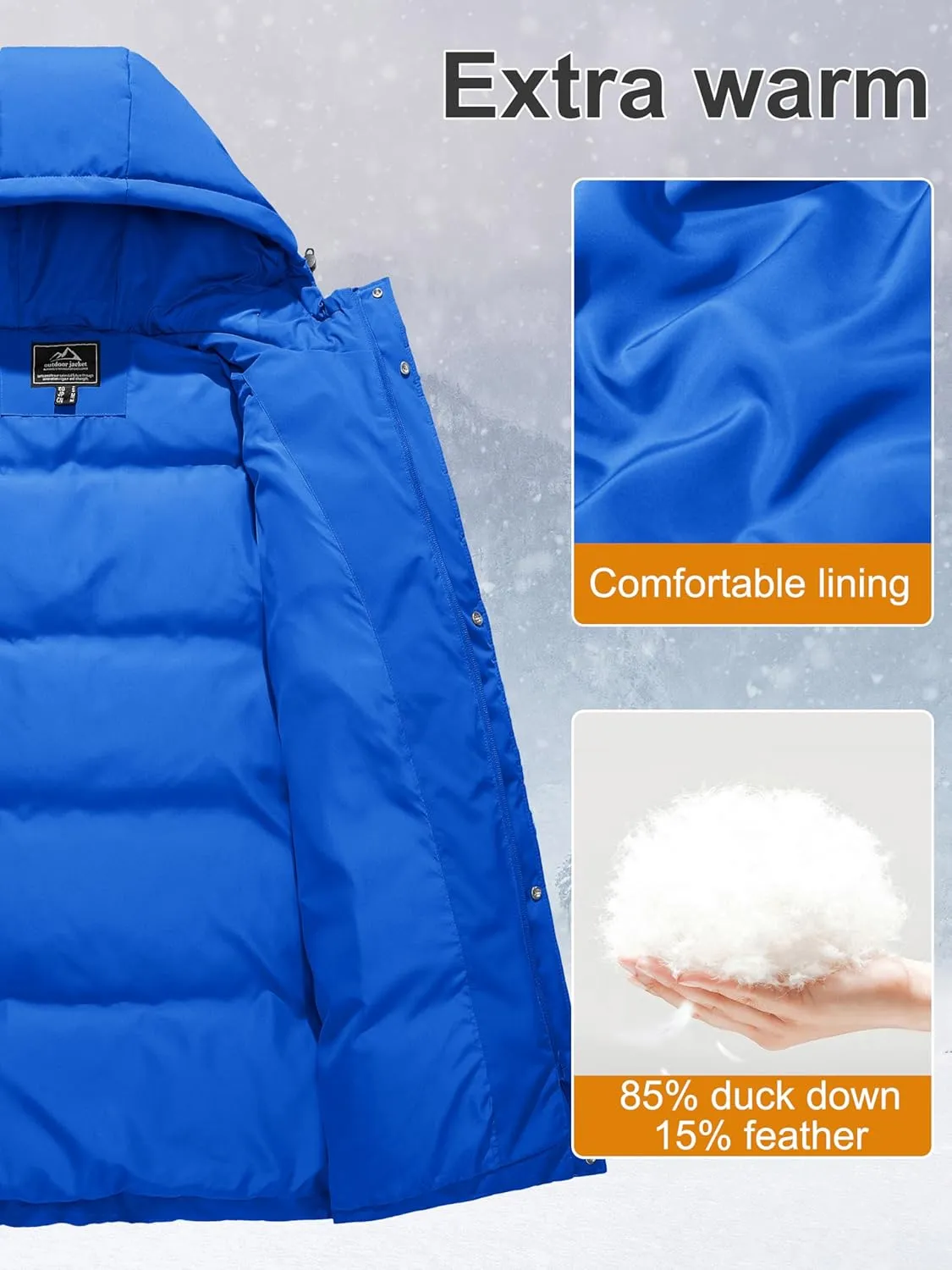 MAGCOMSEN Women's Winter Down Puffer Coats with Hood Long Water-Resistant Padded Warm Jackets Fashion Outerwear