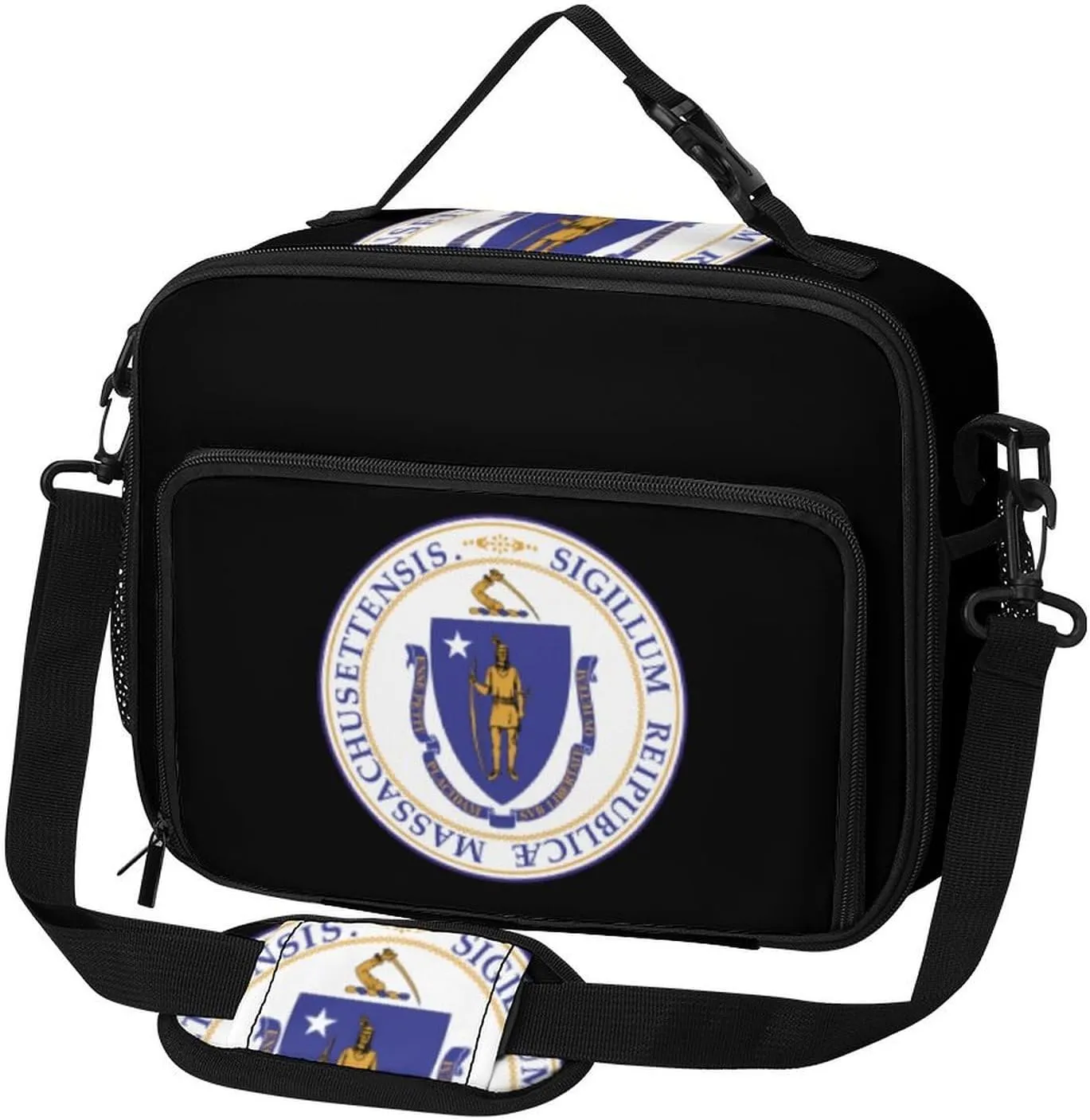 Massachusetts State United States Large Insulated Lunch Bag Reusable Lunch Cooler Bags Tote for Work Picnic Outdoor