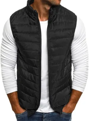 Men Autumn Jackets Thick Vests Sleeveless Coats Male Warm Cotton-Padded Waistcoat Gilet