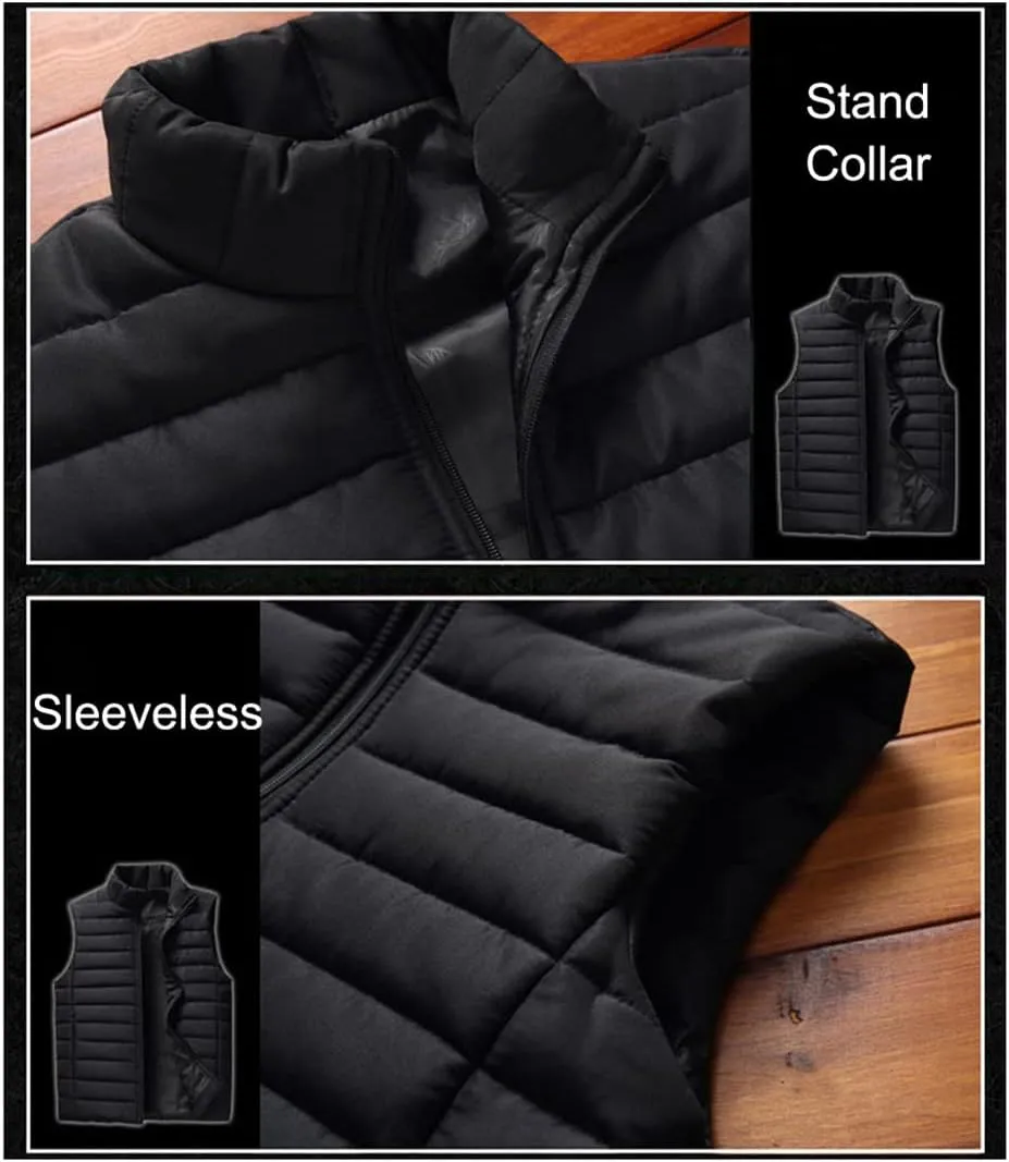 Men Autumn Jackets Thick Vests Sleeveless Coats Male Warm Cotton-Padded Waistcoat Gilet
