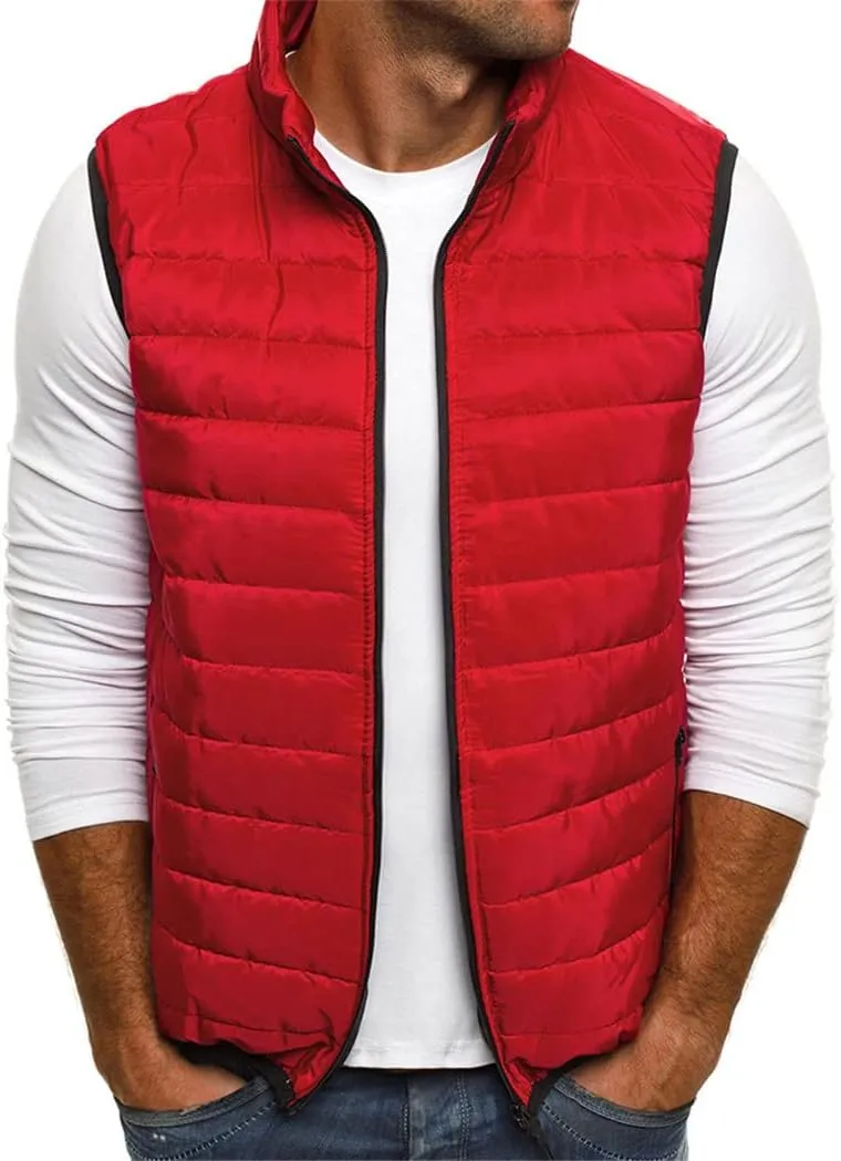 Men Autumn Jackets Thick Vests Sleeveless Coats Male Warm Cotton-Padded Waistcoat Gilet