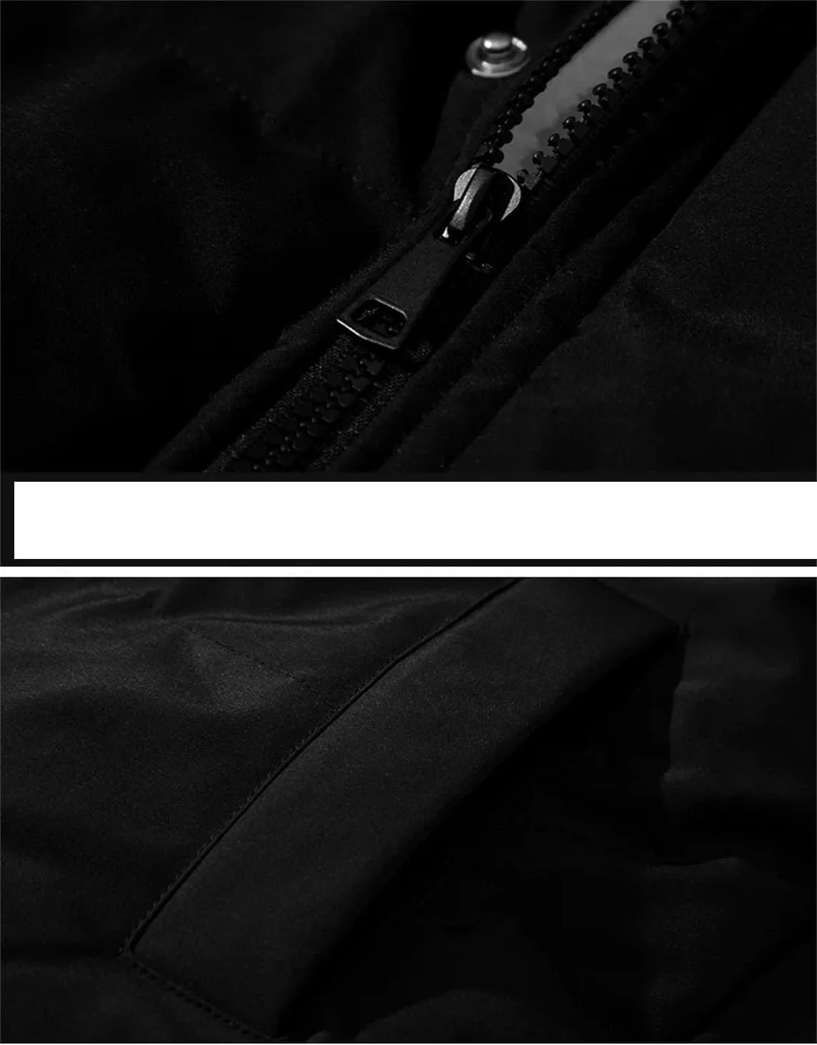 Men Stand Collar Zipper Button Cotton-Padded Jacket Classic Solid Oversized Thick Plush Coat