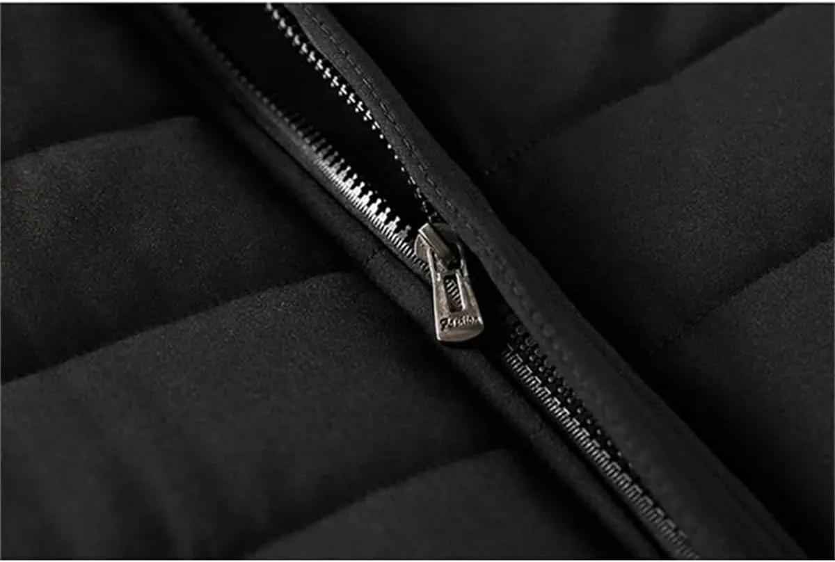 Men Winter Warm Fleece Collar Windbreaker Cotton Padded Thick Coat