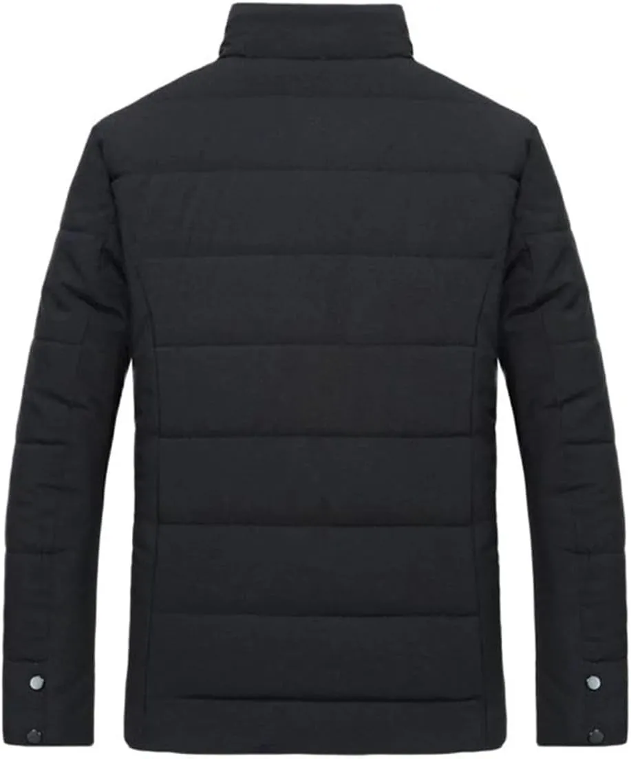 Men Winter Warm Fleece Collar Windbreaker Cotton Padded Thick Coat