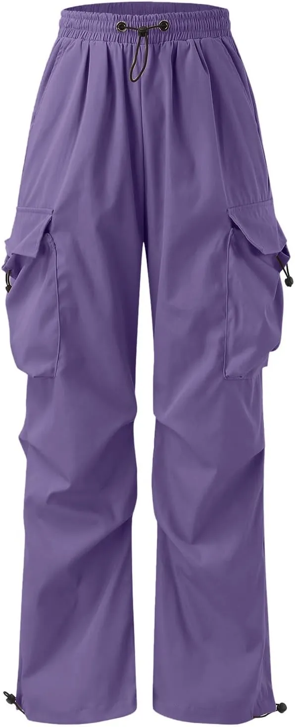 Mens Baggy Cargo Pants, Parachute Pants Causal Loose Fit Joggers, Trendy Harem Pants, Hip Hop Streetwear with Pockets