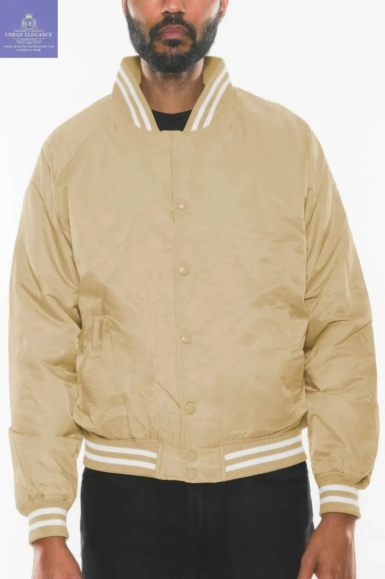 Men's Casual Varsity Windbreaker Bomber Jacket