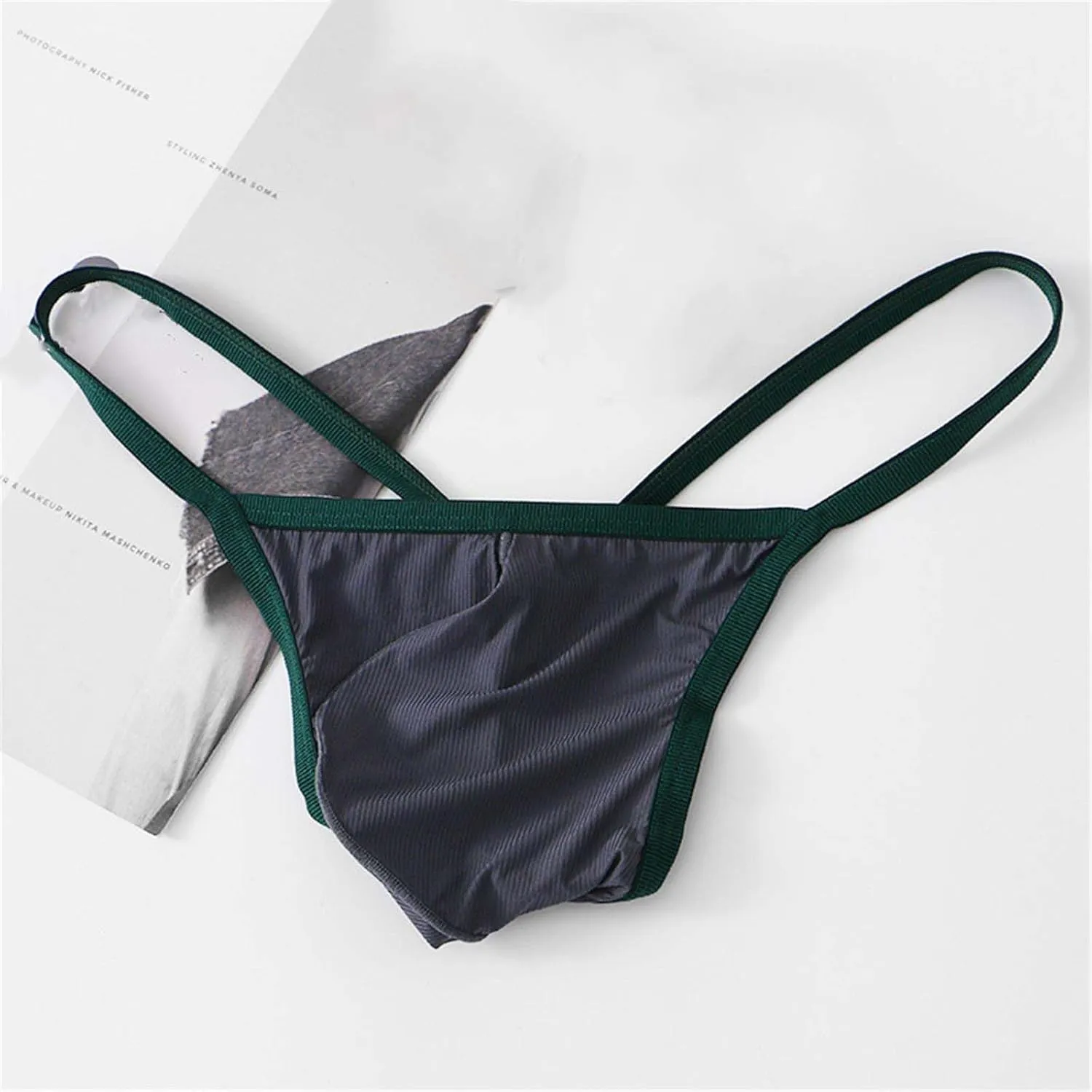 Mens G String Thong Adjustable Low Rise Underwear Low Rise Sexy Lingerie Singlet Borat Removable Pouch
