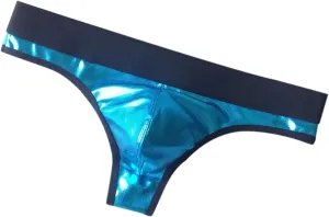 Men's Sexy Underpants Thongs Leather Low Rise Shiny Underwear 3D pouch Jockstrap T-Back G-String Briefs Panties