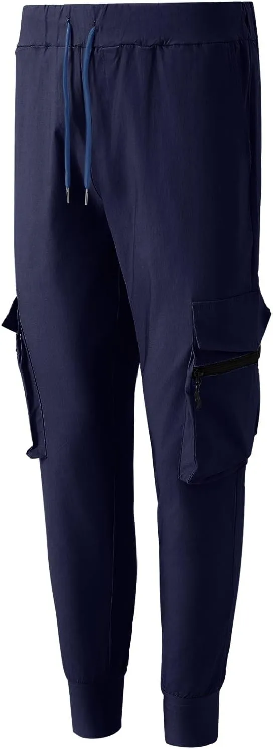 Mens Sweatpants Cargo Men's Spring Summer and Autumn Casual Mid Elastic Multi Pocket Slim Fit Overalls Pantaln Cargo