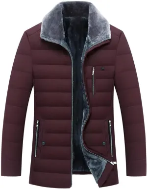 Men's Winter Cotton Padded Thick Warm Jackets Coats Fleece Parkas Windbreaker