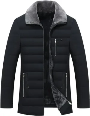 Men's Winter Cotton Padded Thick Warm Jackets Coats Fleece Parkas Windbreaker