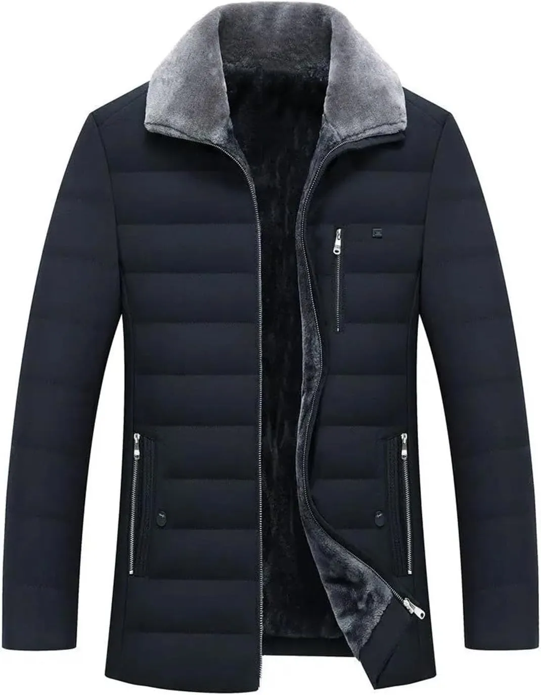 Men's Winter Cotton Padded Thick Warm Jackets Coats Fleece Parkas Windbreaker