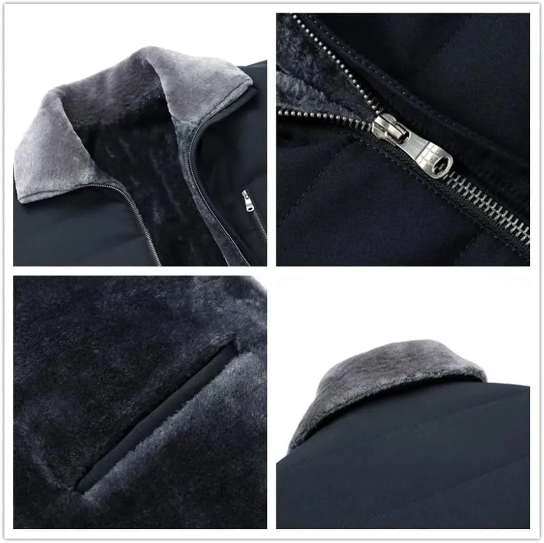 Men's Winter Cotton Padded Thick Warm Jackets Coats Fleece Parkas Windbreaker