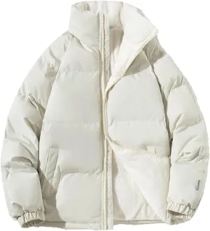 Men's Winter Jackets Loose Thick Warm Fleece Coats Cotton Padded Parkas Windproof Outwear