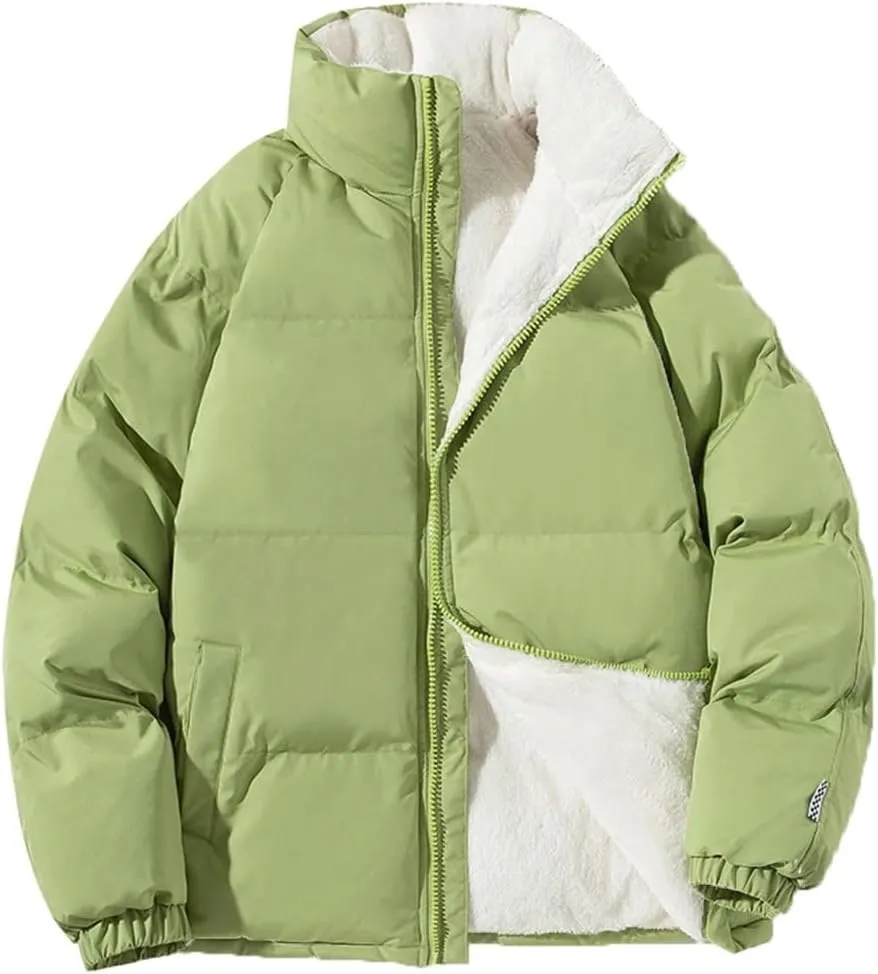 Men's Winter Jackets Loose Thick Warm Fleece Coats Cotton Padded Parkas Windproof Outwear