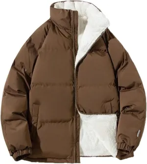 Men's Winter Jackets Loose Thick Warm Fleece Coats Cotton Padded Parkas Windproof Outwear