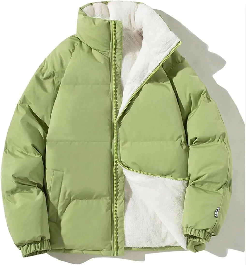 Men's Winter Jackets Loose Thick Warm Fleece Coats Cotton Padded Parkas Windproof Outwear