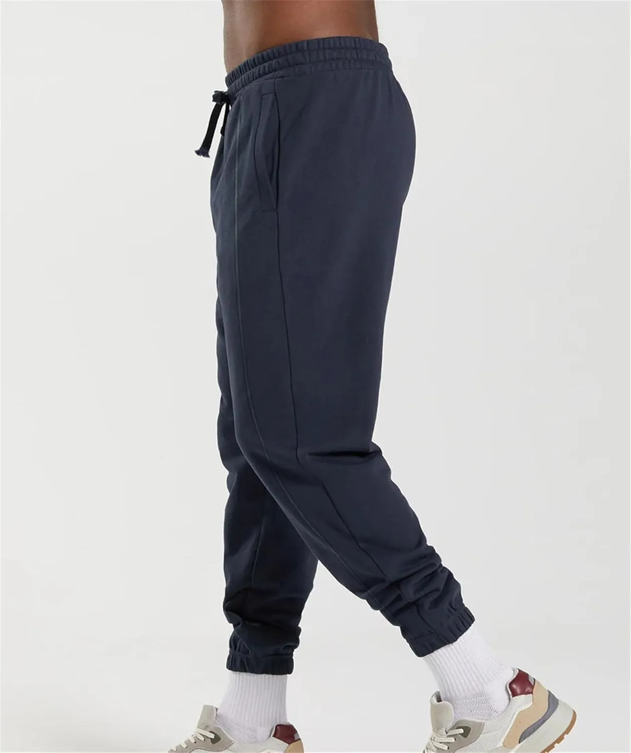 Men's Workout Tapered Pants Stripe Drawstring Sweatpants Slim Fit Solid Baggy Pants Gym Athletic Joggers Sweatpants