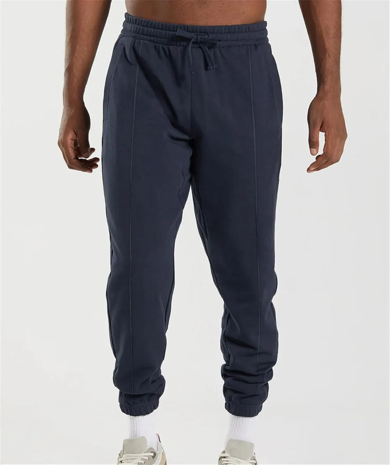 Men's Workout Tapered Pants Stripe Drawstring Sweatpants Slim Fit Solid Baggy Pants Gym Athletic Joggers Sweatpants