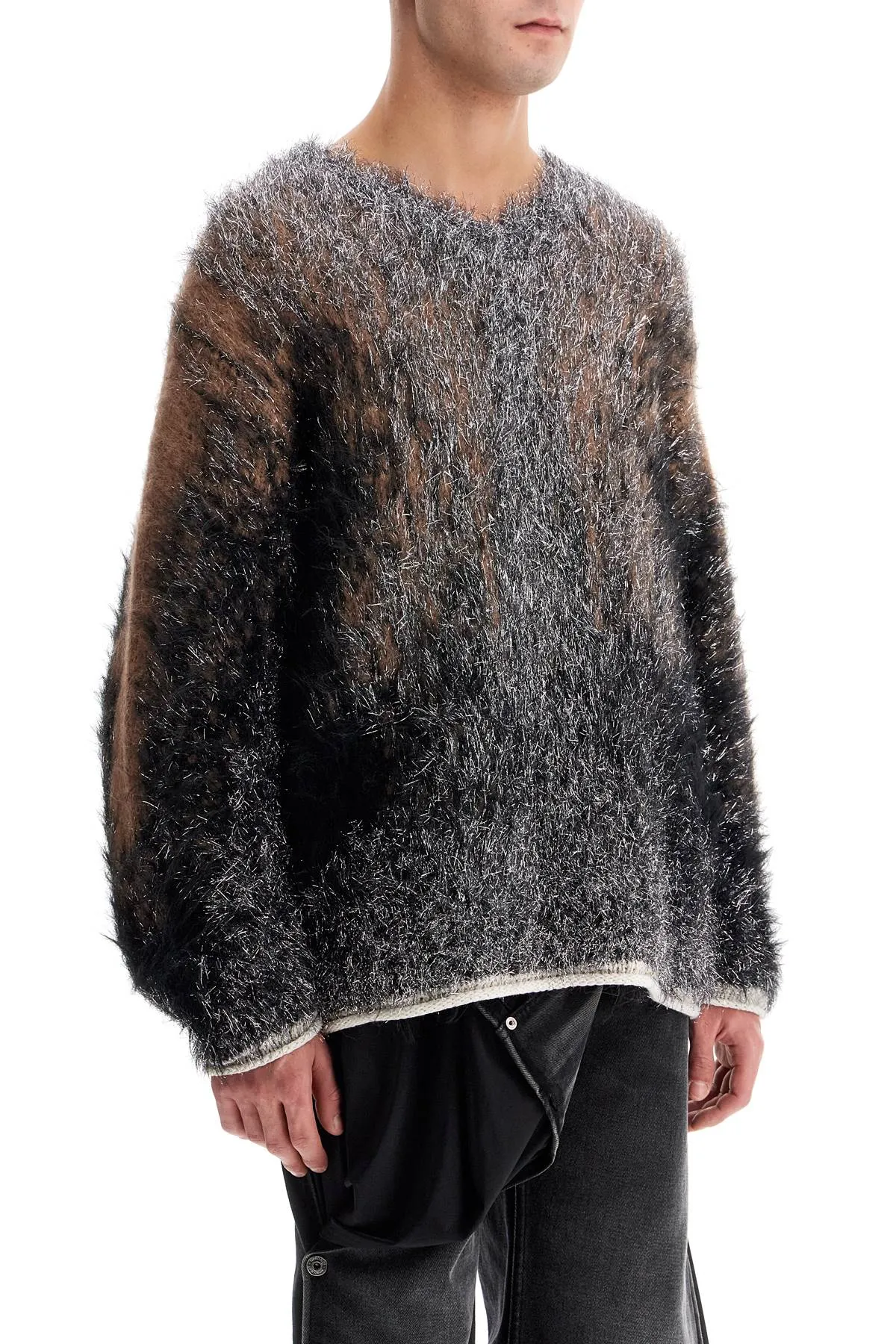oversized gradient sweater 206SW012 Y78 BLACK/GREY/CAMEL