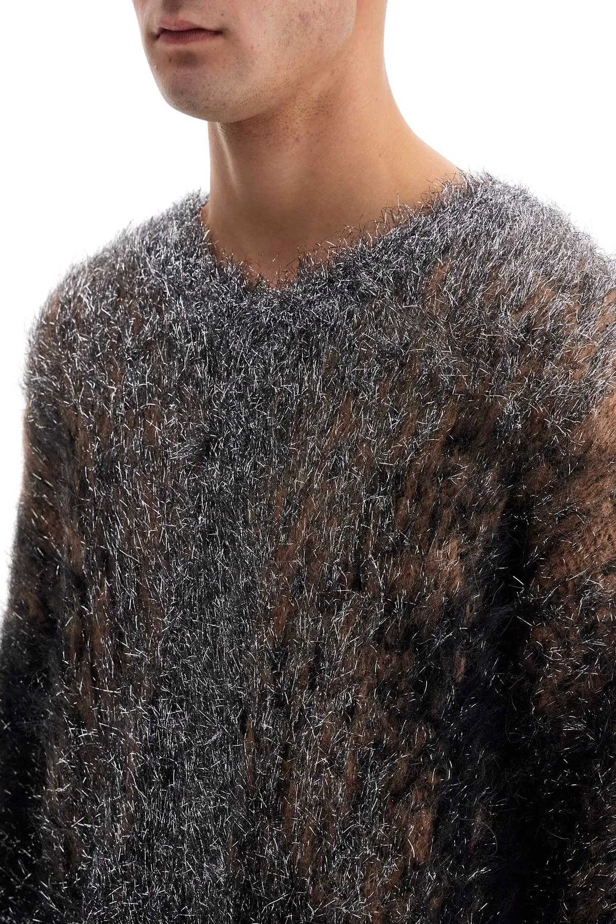 oversized gradient sweater 206SW012 Y78 BLACK/GREY/CAMEL
