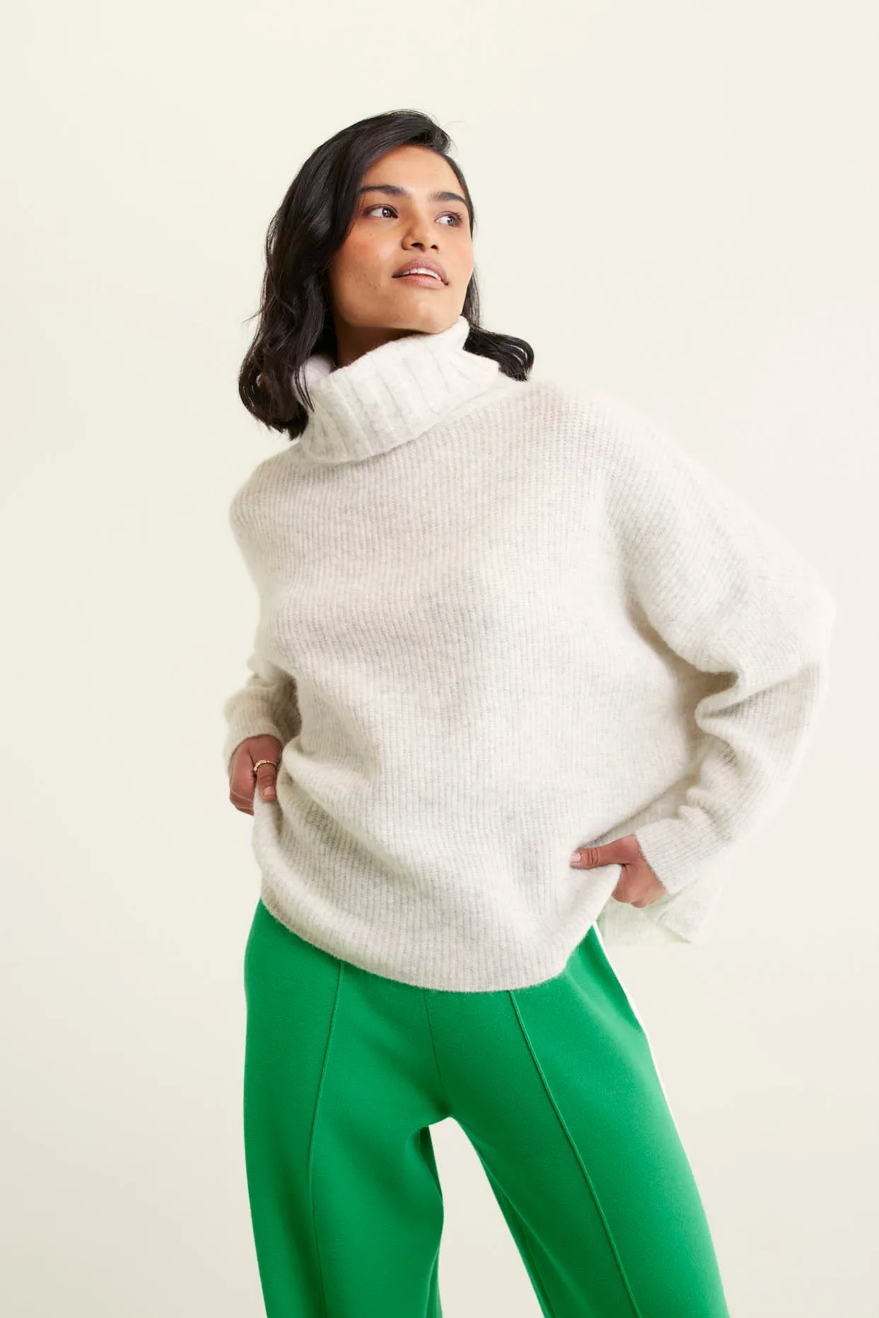 Pascale Alpaca Polo in Blizzard