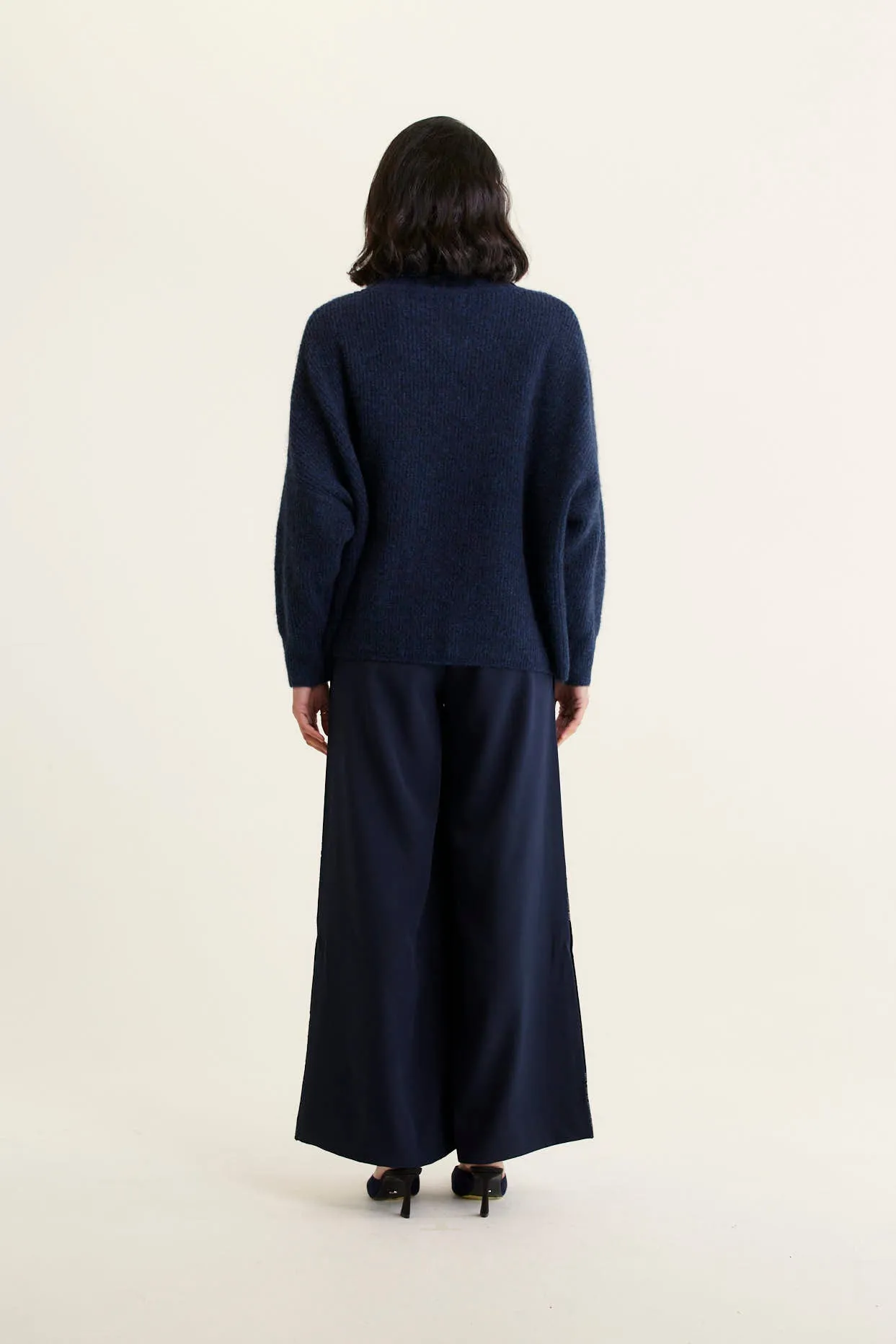 Pascale Alpaca Polo in Navy