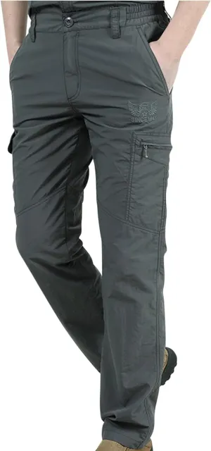 Plus Size Cargo Trousers for Men Fashion Elastic Waist Work Pant with Pocket 2025 Lounge Slim Fit Straight Leg Slacks