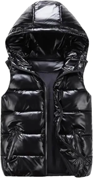REHJJDFD Men's Sleeveless Jackets Vest Male Cotton-Padded Hooded Coats Casual Thick Waistcoats